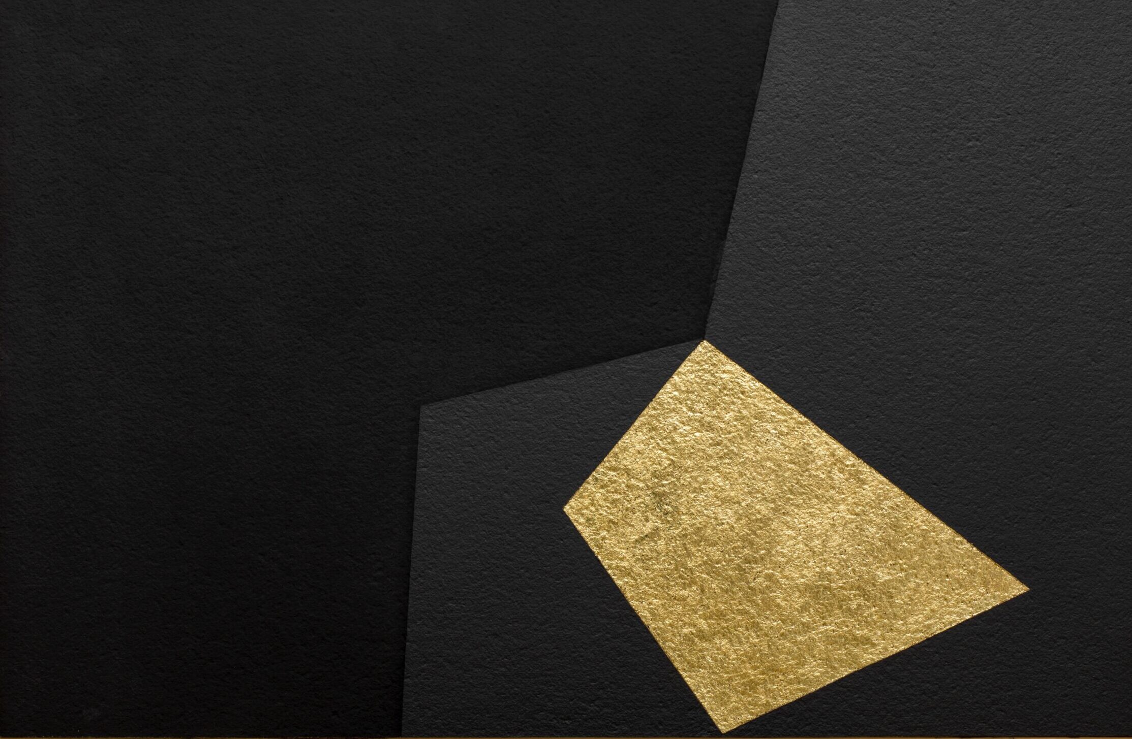 Alberto Burri 1915 - 1995 Nero e Oro, 1993 Acrylic, gold leaf and cellotex on canvas 106 x 161.5 cm